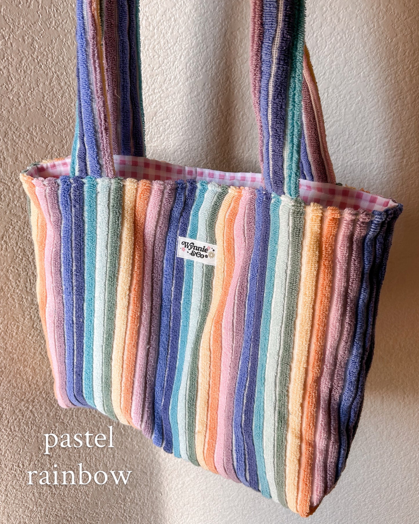 Pastel Rainbow towel tote