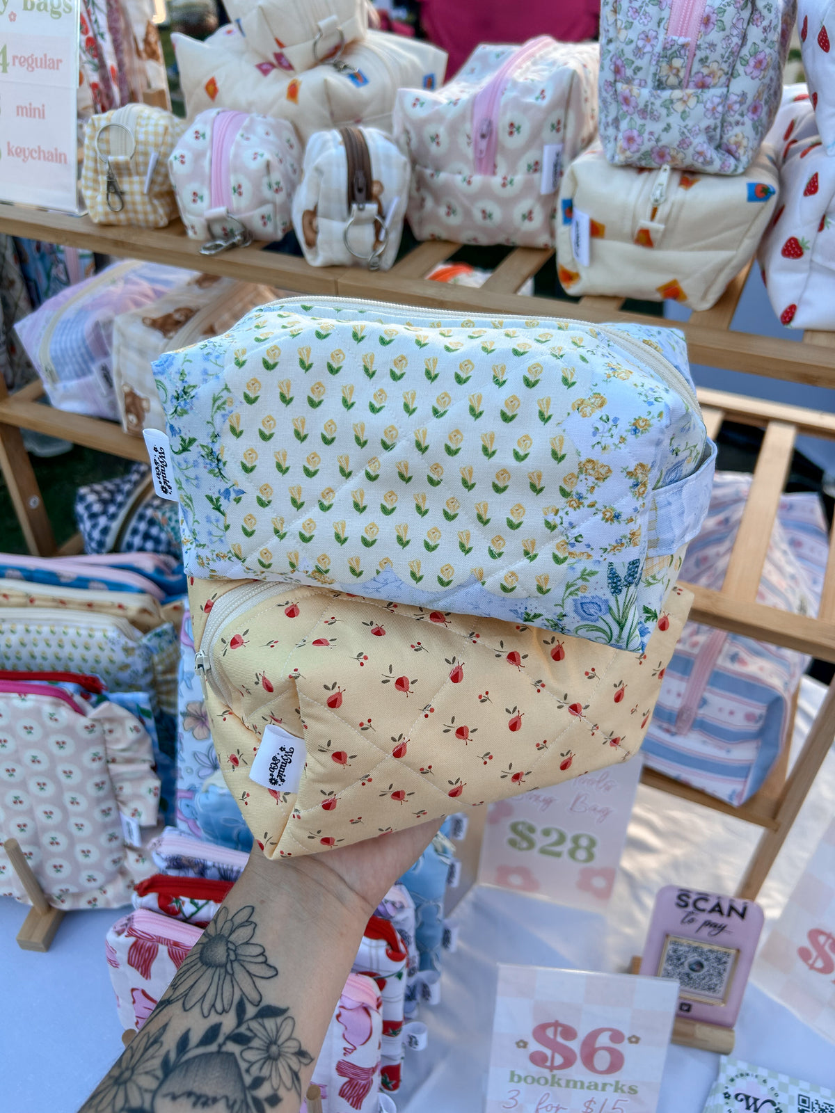 Patchwork Makeup Bag, Pouch & Keychain