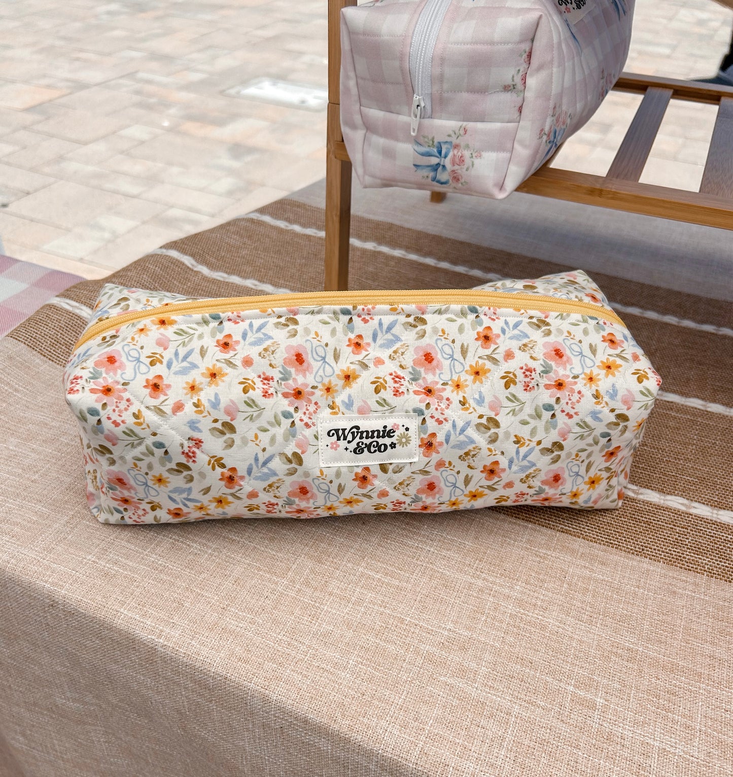Yellow Floral Hair Tools Bags