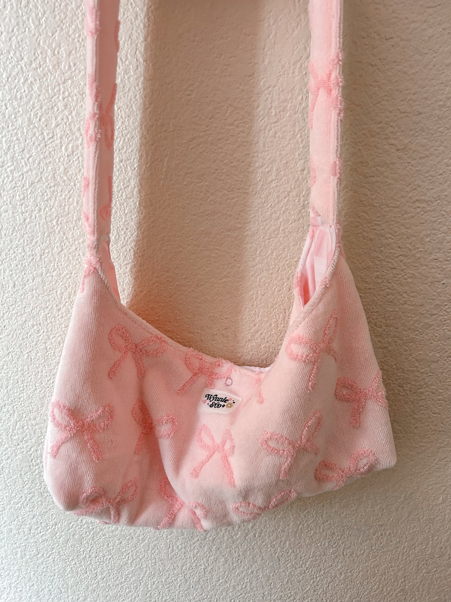 baguette pink towel bag