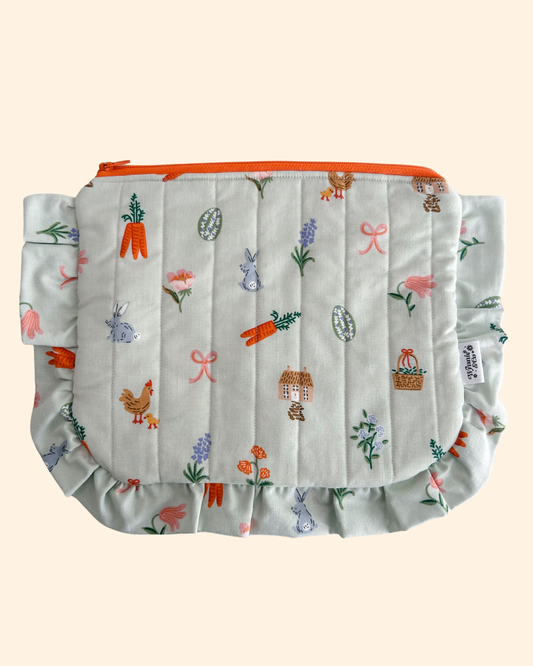 Green Spring Ruffle Pouch