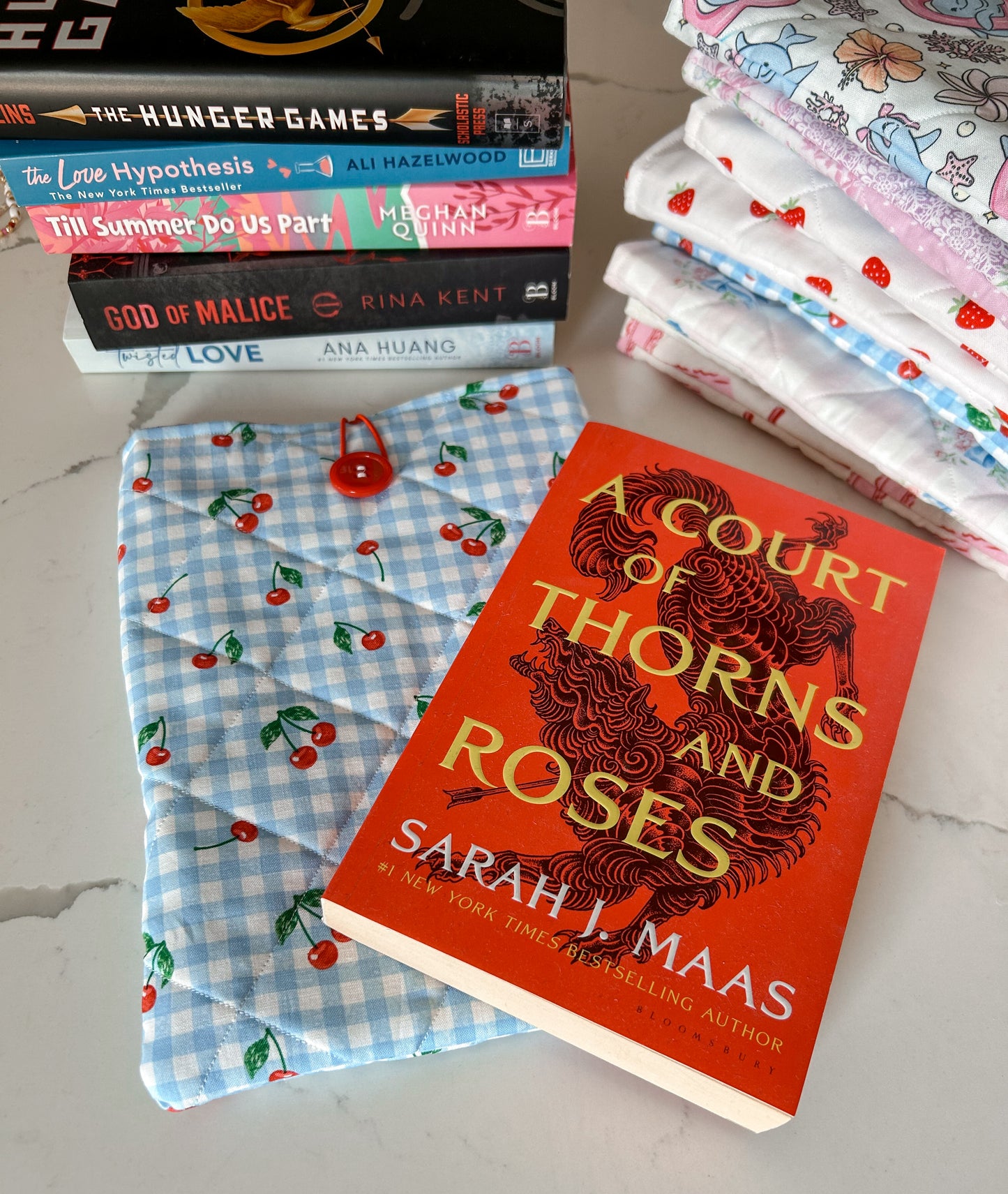 Cherry Gingham Booksleeve