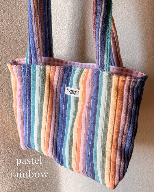 Pastel Rainbow towel tote
