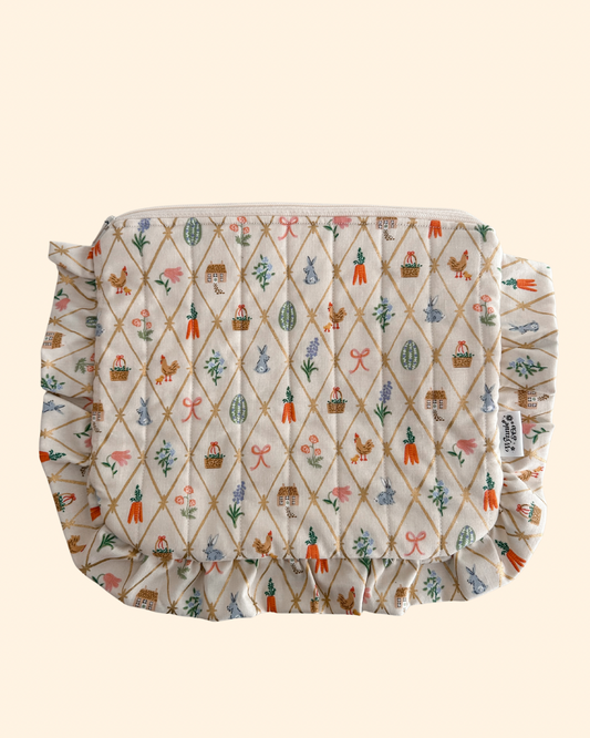Gold Spring Ruffle Pouch