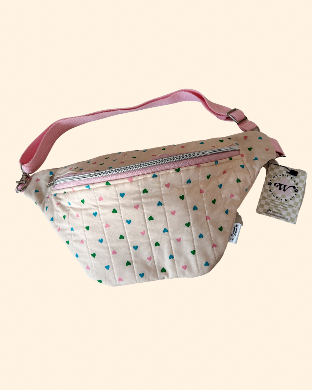 Multicolor Hearts Belt Bag