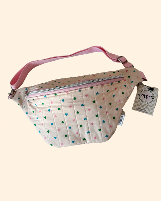 Multicolor Hearts Belt Bag