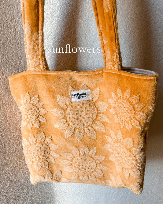 Sunflower towel tote