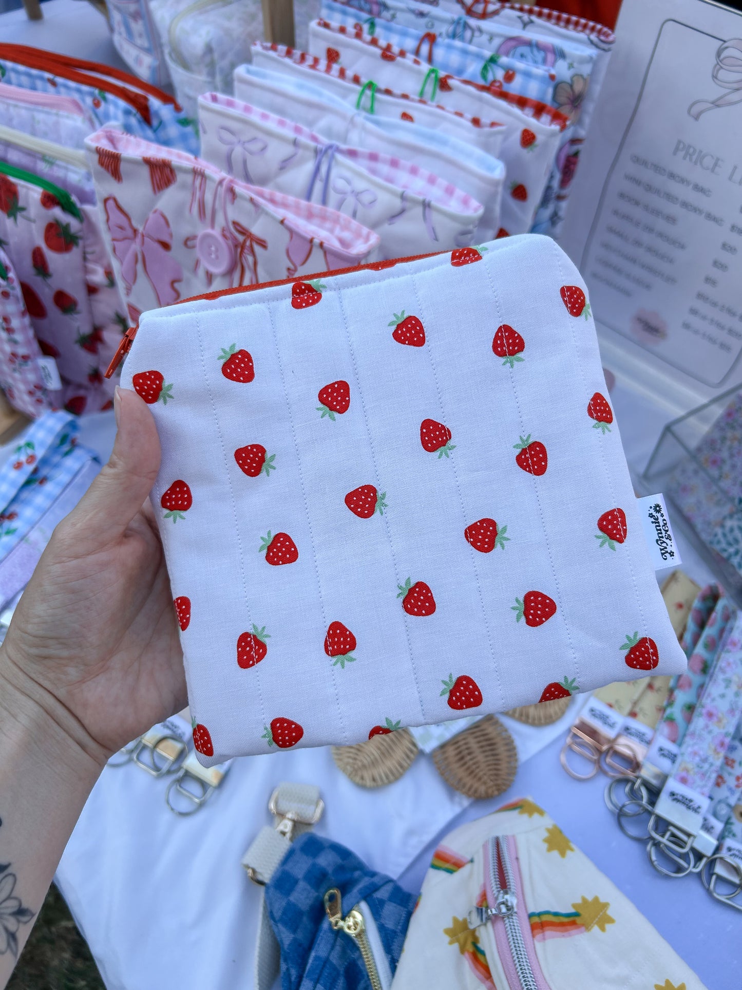 Tiny Strawberry Zip Pouch