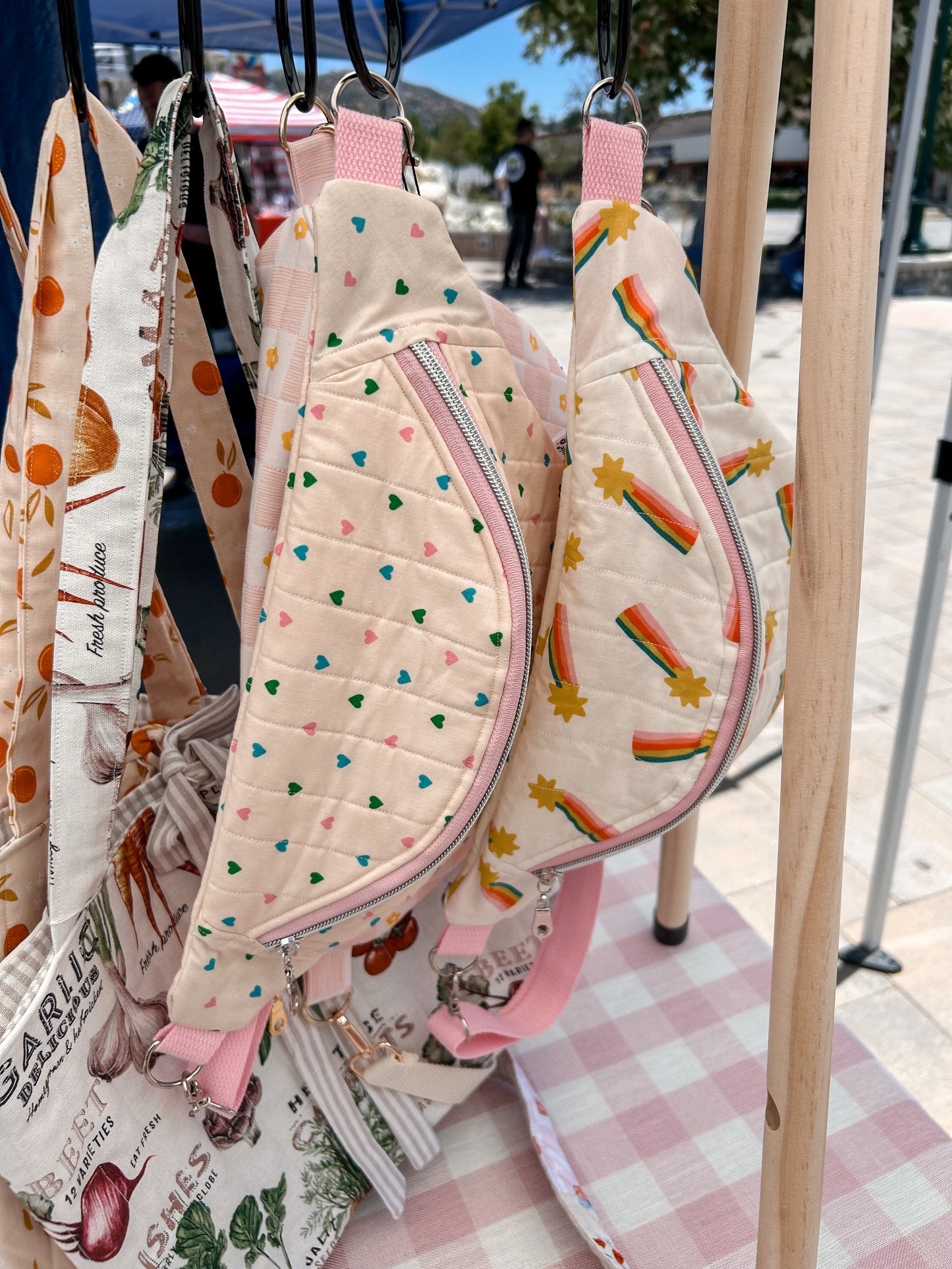 Multicolor Hearts Belt Bag