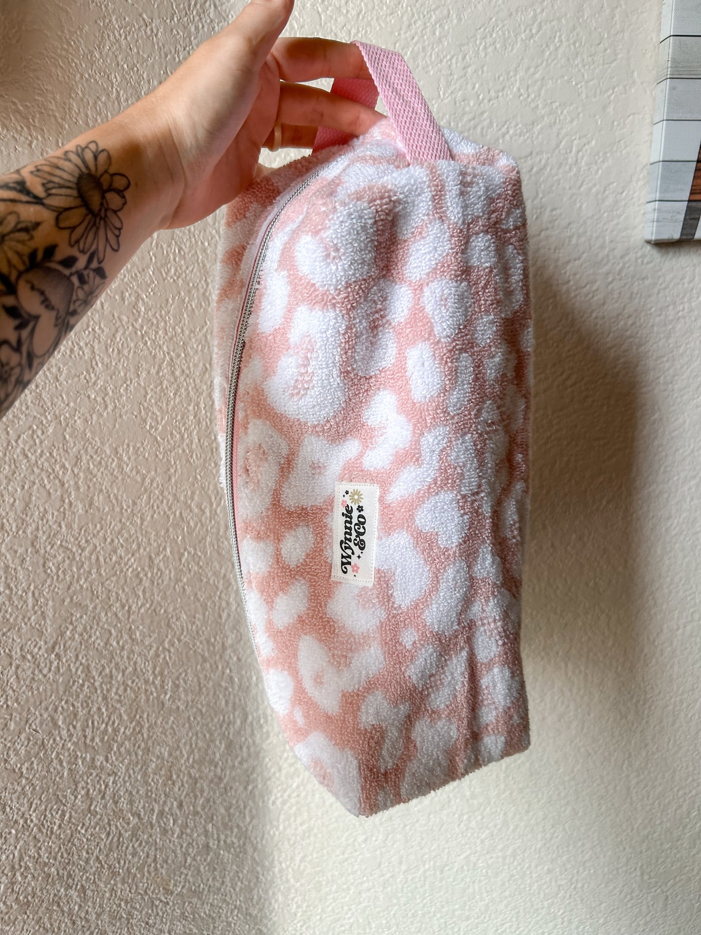 animal print towel boxy bag (large)