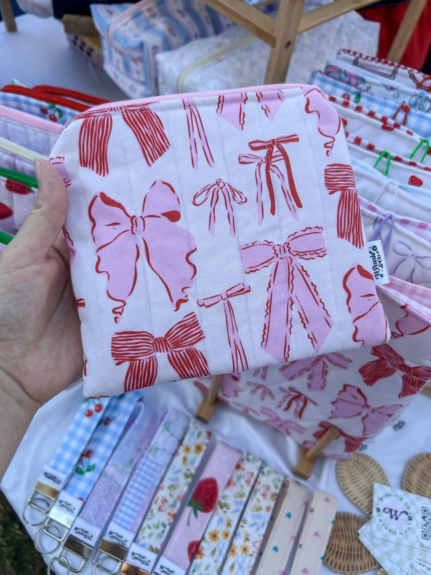 Pink Bow Zip Pouch