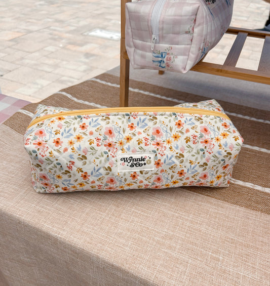 Yellow Floral Hair Tools Bags