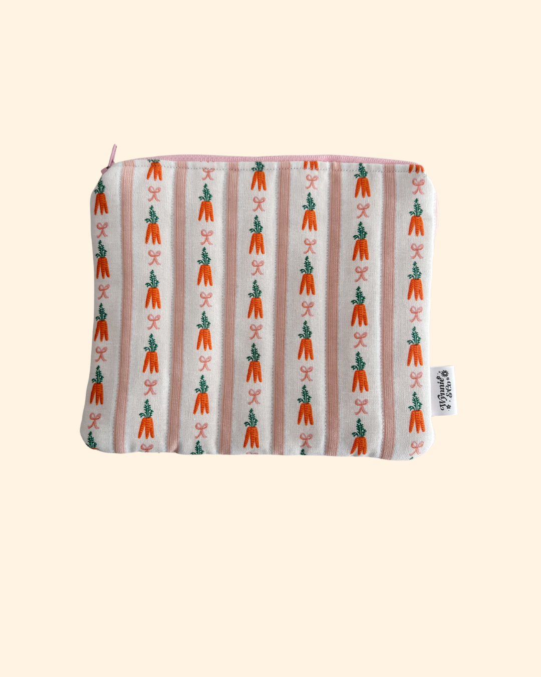 Carrot Stripe Zip Pouch