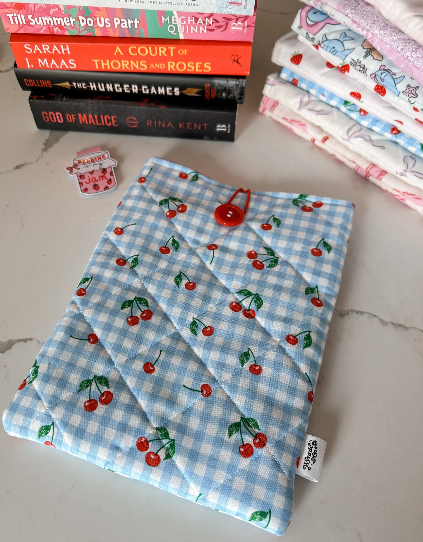 Cherry Gingham Booksleeve