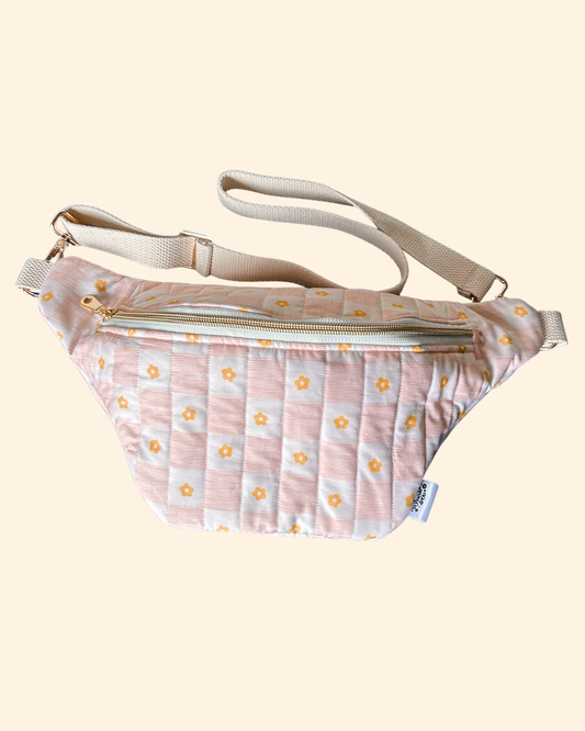 Checker Flowers Belt Bag